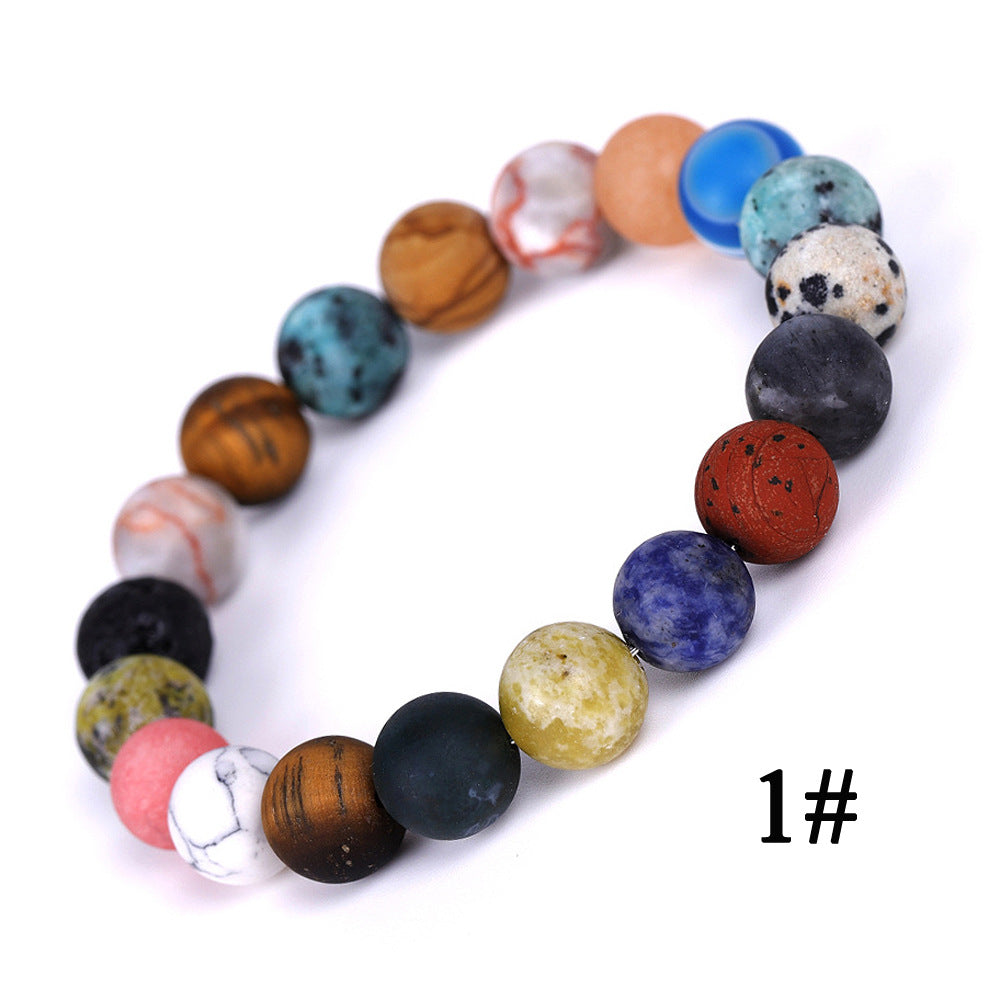 Wholesale Eight Planets Natural Stone Beads Bracelet